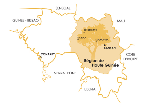 Situation géographique : carte de la Guinée